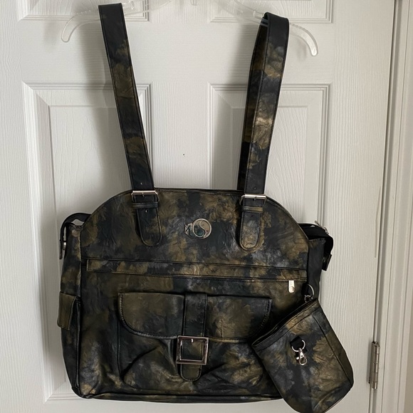 Whak Sak Ultimate Tennis Tote Dark Peacock Green/Black/Antique Gold Detail - Picture 1 of 8